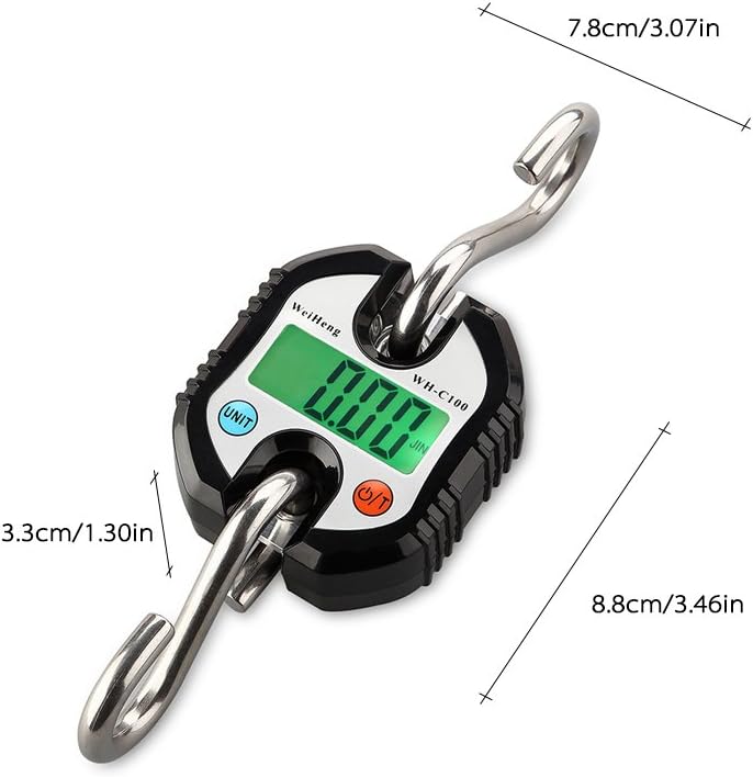 Decdeal 150 kg/300lb Crane Scale,Mini Electronic Digital Double-range Heavy Duty Hanging Scale, Black - Image 3