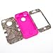 JUSTING@Apple iPhone 5C 3-piece Triple Layer Hybrid Real Tree Camo Hybrid Hard Case Cover (Hot Pink)
