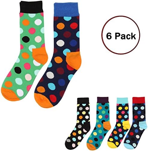 6 Pack Unisex Women Men's Circular Wave point Cotton Socks Creative Couple Stocking Funny Casual Crew Socks