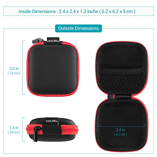 Coolsell [5-Pack] Square Carrying Cases for Cellphone Earphone Headset Earbuds Pouch Storage bags - Thumbnail 6