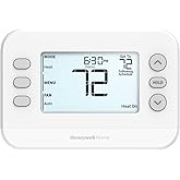Honeywell Home X2P Programmable Thermostat, Single-Stage, 1 Heat/1 Cool Compatibility, 5-2 Day Schedule, White