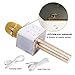 Wireless Karaoke Microphone, Rodzon Portable 3-in-1 Handled Multi-function Bluetooth Microphone and Built-in Speaker for Cellphone, PC and Smart Devices (Gold)