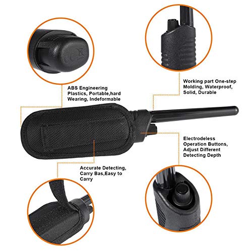 MyM Pinpointer Metal Detector | Water Resistant, Pro-Sensitive Pinpointing Probe Metal Detector, Pinpoints with Probe tip Within 1.5â€ | Handheld Metal Detector, Holster Black