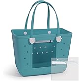 Juyeesm Small Rubber Beach Bags for Kids, Waterproof Sandproof Rubber Tote Bags Pool Bag for Travel, Boat, Sport