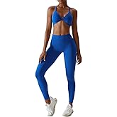 ABOCIW Workout Sets for Women Twist Front Halter Sports Bras High Waist Legging 2 Piece Exercise Gym Yoga Outfit