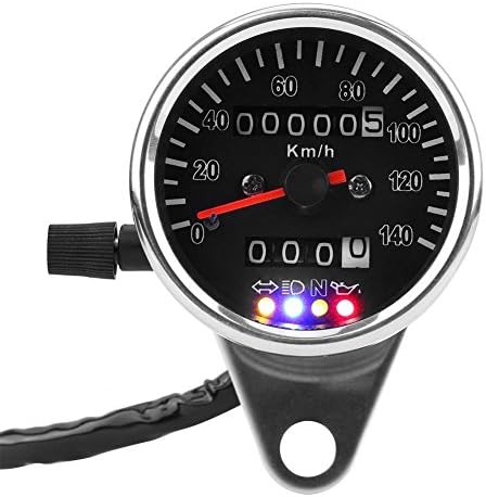 65mm スピードメーター 機械式 通常便なら送料無料 防水 Uvプロテクション 走行距離計 インジケータ付き Ledライト シルバー オートバイス