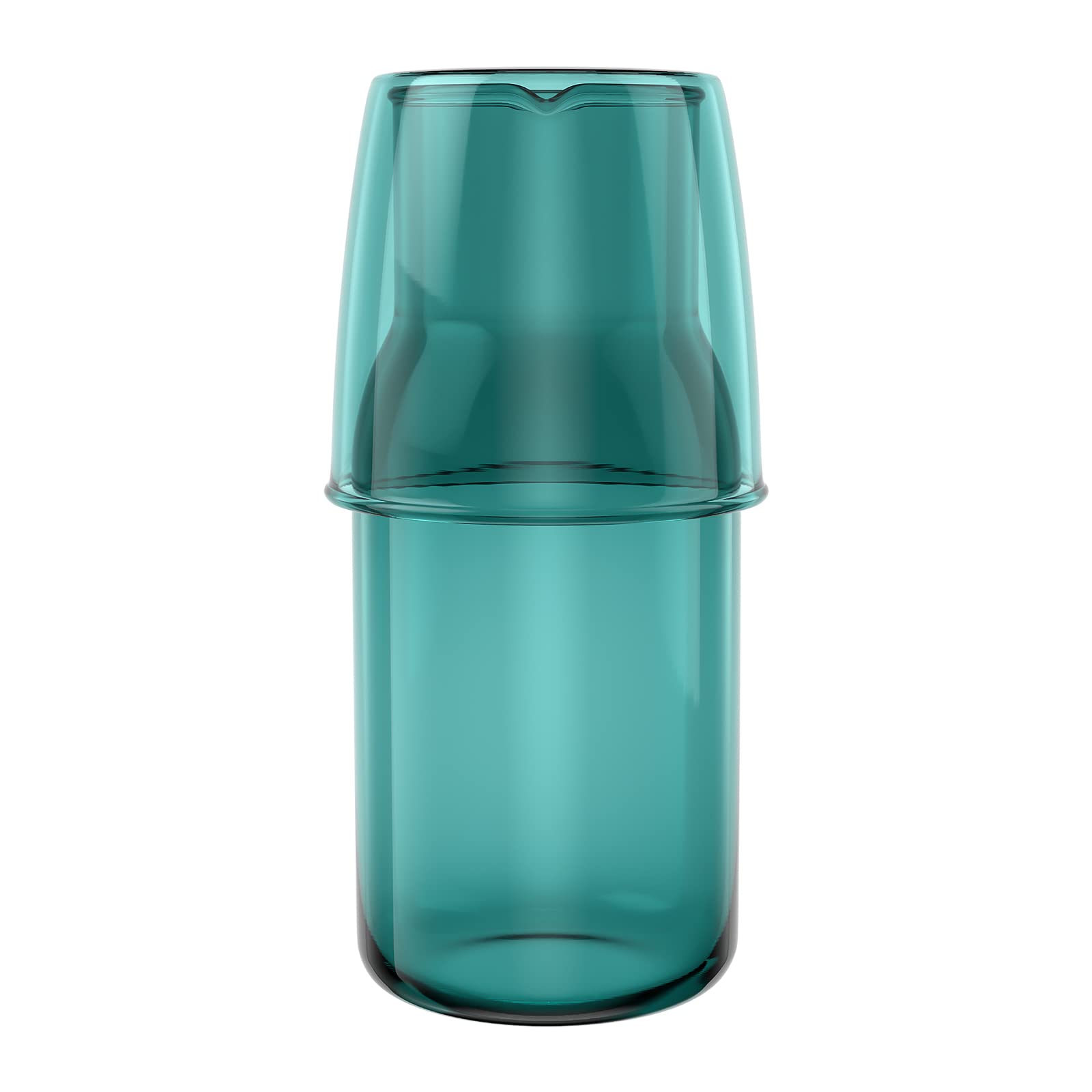 Amosfun Bedside Water Carafe, 500ml Water Jug with Tumbler for Nightstand, Clear Green Water Pitcher with Glass Cup for Bedroom