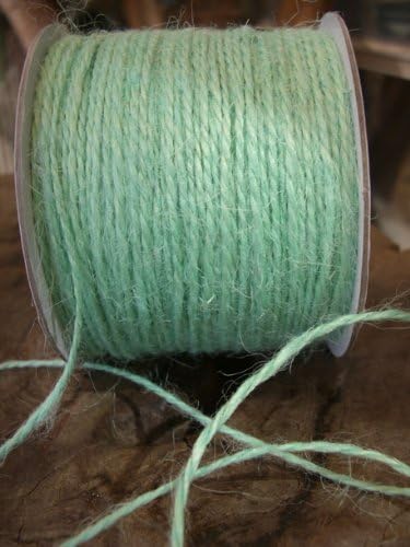 Mint Green Jute Twine Cording 100yds All-Natural Twisted Fibers With A Raw Silk Appearance Double Strand Twist. 1/8in. Wide / 2Mm