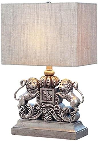 Table lamp Creative Fashion Luxury Bedroom Bedside Table Lamp Resin Sculpture Small Lion Living Room Study Office Decoration Desk Lamp E27 (Color : B)