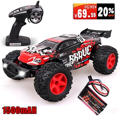 Remote Control Car Off Road, Rolytoy High Speed Racing Electric Monster Truck Toy 2.4Ghz Radio Controlled Buggy Vehicle Rock Crawler for Boys and Kids