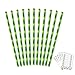 Tomnk 150pcs Paper Straws Bamboo Print, Biodegradable Drinking Straws with 66pcs Panda Stickers for Juices, Party Supplies Decorations