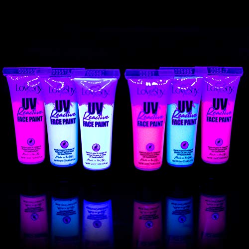 Buy LoveShy Neon UV Face and Body Paint (Set of 6 Tubes) Fluorescent