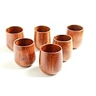 Moyishi Top-Grade Natural Solid Wood Wooden Tea Cup Wine Mug 250ml,4PCS