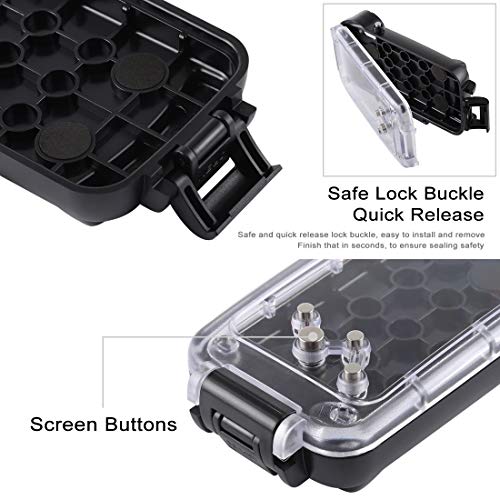 iPhone Xs MAX 40m/130ft Waterproof Diving Housing Photo Video Taking Underwater Cover Case (Black)