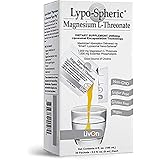 Lypo–Spheric Magnesium L–Threonate – 30 Packets – 1,000 mg Magnesium Per Packet – Liposome Encapsulated for Improved Absorpti