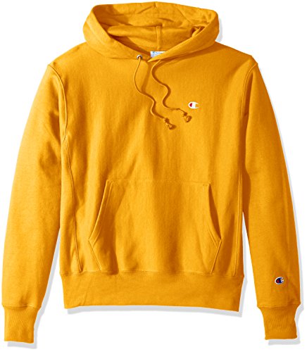 Champion LIFE Men's Reverse Weave Pullover Hoodie, C Gold/Left Chest C Logo, Large