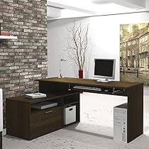 Bestar Modula L-shaped Workstation in Northern Maple & White 90426-1138