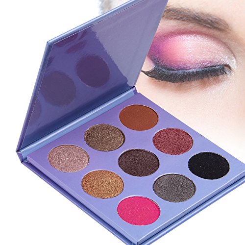 DE'LANCI 9 Colors Eye Shadow Makeup Palettes Kit Professional Warm Shimmer Eyeshadow Makeup Set