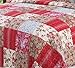 English Roses Quilt Set, Cotton Rich, Prewashed, Preshrunk; as Bedspread, Bedcover, Coverlet, Bed Throw Spreads Twin Size Bedspreads, Summer Quilts, Lightweight Summer Bedspreads Twin Size Quilt