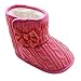 CdyBox Little Baby Fleece Fur Knit Snow Boots Infant Warm Winter for 0-18 Months (12-18 Months, Rose Red)