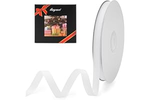 LIUYAXI 3/8" X 50 Yards Solid White Grosgrain Ribbon, Perfect for Crafts, Wedding Decor, DIY Hair Accessories, Sewing, Gift Package Wrapping and More