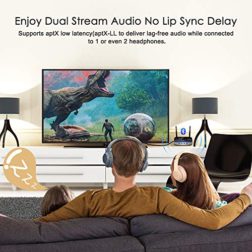ZEXMTE Long Range Bluetooth 5.0 Transmitter Receiver 3 in 1 Wireless Bluetooth Audio Adapter Support aptX HD & aptX Low Latency, Optical RCA AUX 3.5mm for TV Home Music Streaming Stereo System - Thumbnail 3
