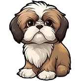 2pcs Cute Shih Tzu Dog Car Sticker 4.33"x5.91", Waterproof Vinyl Car Decal for Car Bumper, Window, Wall, Notebook, Guitar, A Gift for Pet Lovers |#DS54