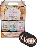 Jordans Skinny Syrups Sugar Free Ice Cream Collection Trio Gift Box 12.7 Ounce Bottles with By The Cup Coasters