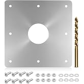 THXCHER Pool Skimmer Wall Repair Panel Kitfor Above Ground Pools, 8"x 8" | Rust Fix Panel with 2-3/8" Hole, Stainless Steel, Water Return Repair Kit Includes Industrial Drill Bit and Hardware