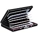 Hawatour 8 Slots RFID Blocking Credit Card Holder Stainless Steel Credit Card Case for Holding Credit Card, ID Card, Business Card (Black)