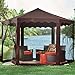 BrylaneHome New and Improved Waterproof 13'W Hexagon Gazebo (Chocolate), Chocolate