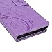 YOKIRIN Galaxy Note 8 Case, Flip Wallet Full PU Leather Kickstand Emboss Floral Butterfly Magnetic Book Style Built-in Stand Card Slots Holder Protective Cover with Detachable Wrist Strap, Purple