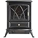 VonHaus Free Standing Electric Stove Heater Portable Home Fireplace with Log Burning Flame Effect Adjustable 1500W (16.8W x 10.8L x 20H inches - Black)