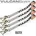 VULCAN Car Tie Down Strap Only - RTJ Hooks - 96 Inch - 4 Pack - Silver Series - 3,300 Pound Safe Working Load