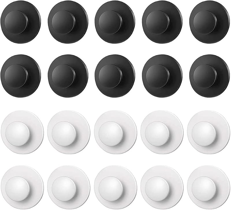 LizCeyMD 20 Pc Self-Adhesive Cabinet Handles Plastic Round Drawer Knobs White