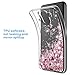 Samsung Galaxy J8 2018 Case with Tempered Glass Screen Protector, Rosebono Quicksand Glitter Sparkly Bling Liquid Shiny Clear Soft TPU Bumper Protective Cover for Samsung J8 (Pink)