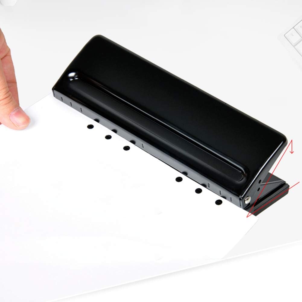6Hole Paper Puncher, Adjustable Metal Hole Puncher LooseLeaf Universal Diaries Organizers 6
