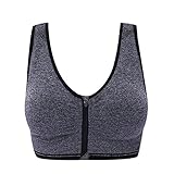 Senchanting Zip Front Racerback Padded Wirefree Push up Impact Yoga Sports Bra