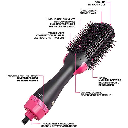UBEATOR Hair Dryer and Volumizer,Professional Salon Hot Air Brush Styler  and Dryer 3-in-1 Negative Ion Straigh