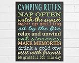 Camping Rules Unframed Print - Camping Sign - Vintage Camper Decor - Camper Art - RV Sign - Outdoor Decor - Camping Party - Camping Gifts