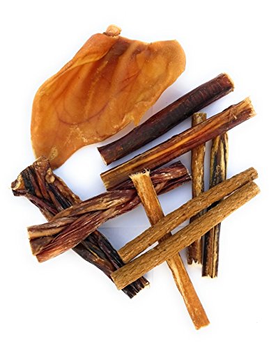 Caldwell's Pet Supply Co. Deluxe Variety Pack Dog Chews/Bully Sticks/Pigs Ear/Beef Sticks/Elk Jerky