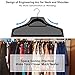 Velvet Hangers, Non Slip Clothes Hangers with Accessory Bar Sturdy and Durable, 360 Degree Chrome Swivel Hook, Ultra Thin Space Saving Hangers for Coat Suit Skirt Dress Shirt Pants - 50 Pack Black