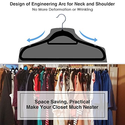 image for anglink Velvet Hangers, Non Slip Clothes Hangers with Accessory Bar St