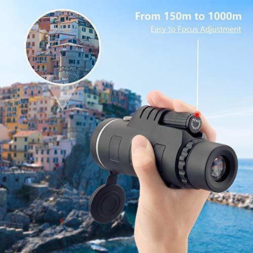 Monocular Telescope High Power 40x60 - CE Optics High Powered BAK4 45 Degree Angled Eyepiece Telescope with Smartphone Tripod and Mount Adapter for Target Shooting, Birdwatching, Wildlife Scenery