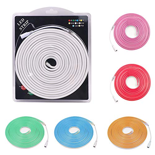 XUNATA Farbige 5 m verpackte 12 V Neon-Lichtstreifen, SMD 2835, 120 LEDs/m Seilband (6 x 12 mm) für Innen- und… – Bild 7