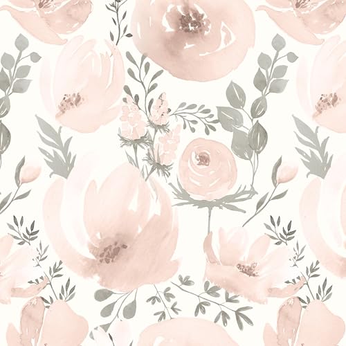 Baolanzw Floral Peel and Stick Wallpaper Pink Wallpaper for Bedroom Self Adhesive Wall Paper Girls Room 17.3"x118" (Pink, 17.3" x 118") at Amazon