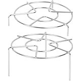 Set of 2, Stainless Steel Trivet Rack Stand, QLOUNI 2 Sizes Heavy Duty Pressure Cooker Steam Rack, Steaming Rack, Pot Pan Coo