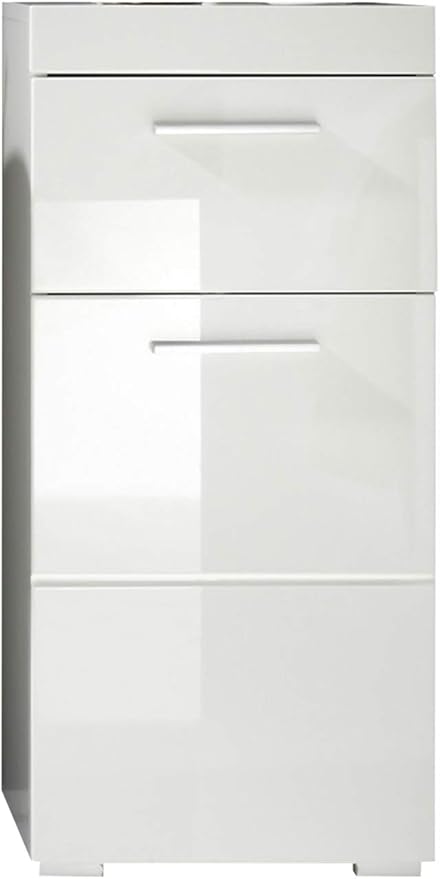 Unterschrank Badezimmerschrank Dekor Weiss Hochglanz Weiss Matt 1 Schublade 1 Ture Amazon De Kuche Haushalt