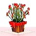 Paper Love Carnations Pop Up Card, Handmade 3D Popup Greeting Cards, For Valentines Day, Mothers Day, Fathers Day, Graduation, Wedding, Anniversary, Birthday, Love, Thank You, Get Well, All Occasions