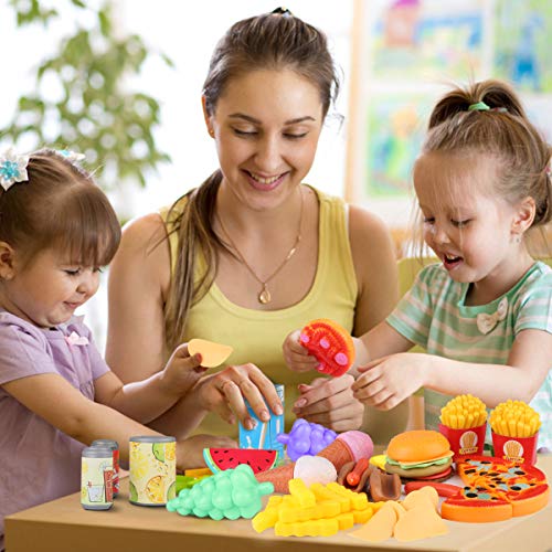 image for WOSTOO Play Food Set, 139 Pieces Play Kitchen Set for Kids, Pretend Fo